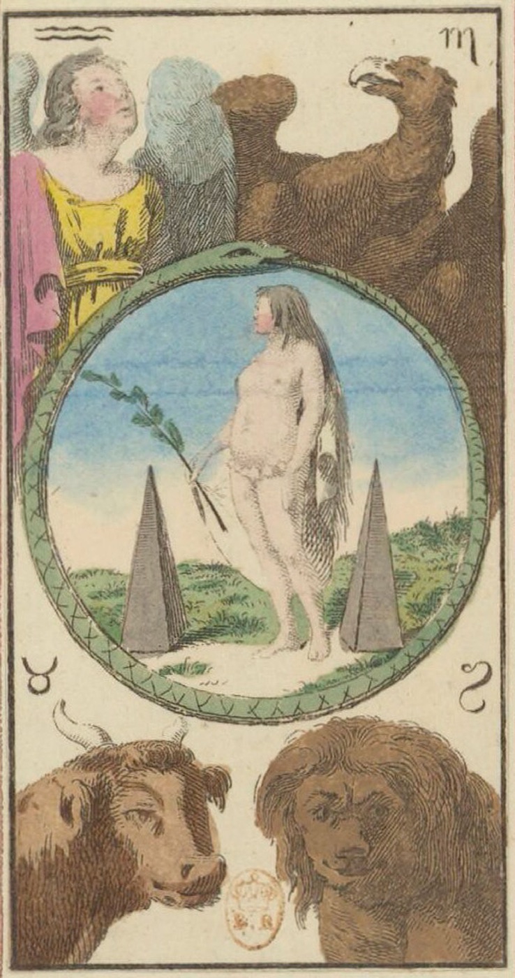 L'Homme et les Quadrupedes, card 05 in the Grand Etteilla I deck, circa 1789
