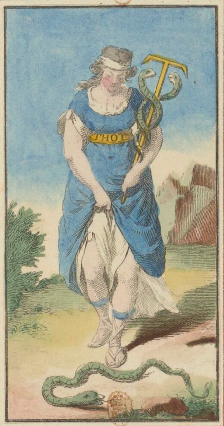 La Prudence, card 12 in the Grand Etteilla I deck, circa 1789