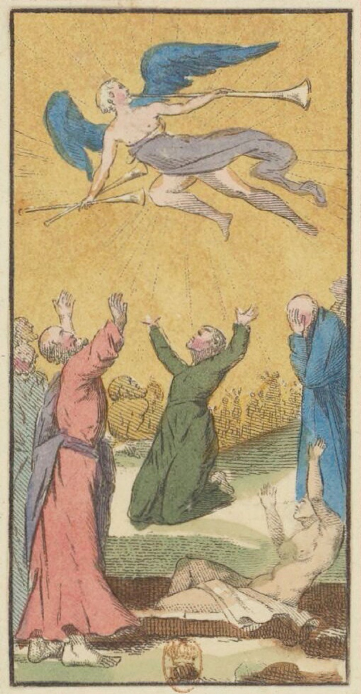 Le Jugement dernier, card 16 in the Grand Etteilla I deck, circa 1789