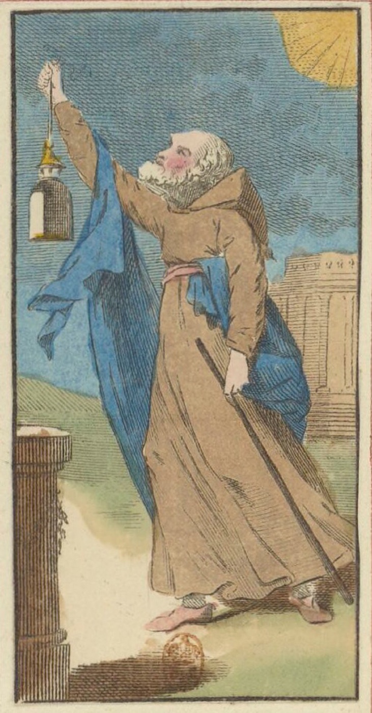 Le Capucin, card 18 in the Grand Etteilla I deck, circa 1789