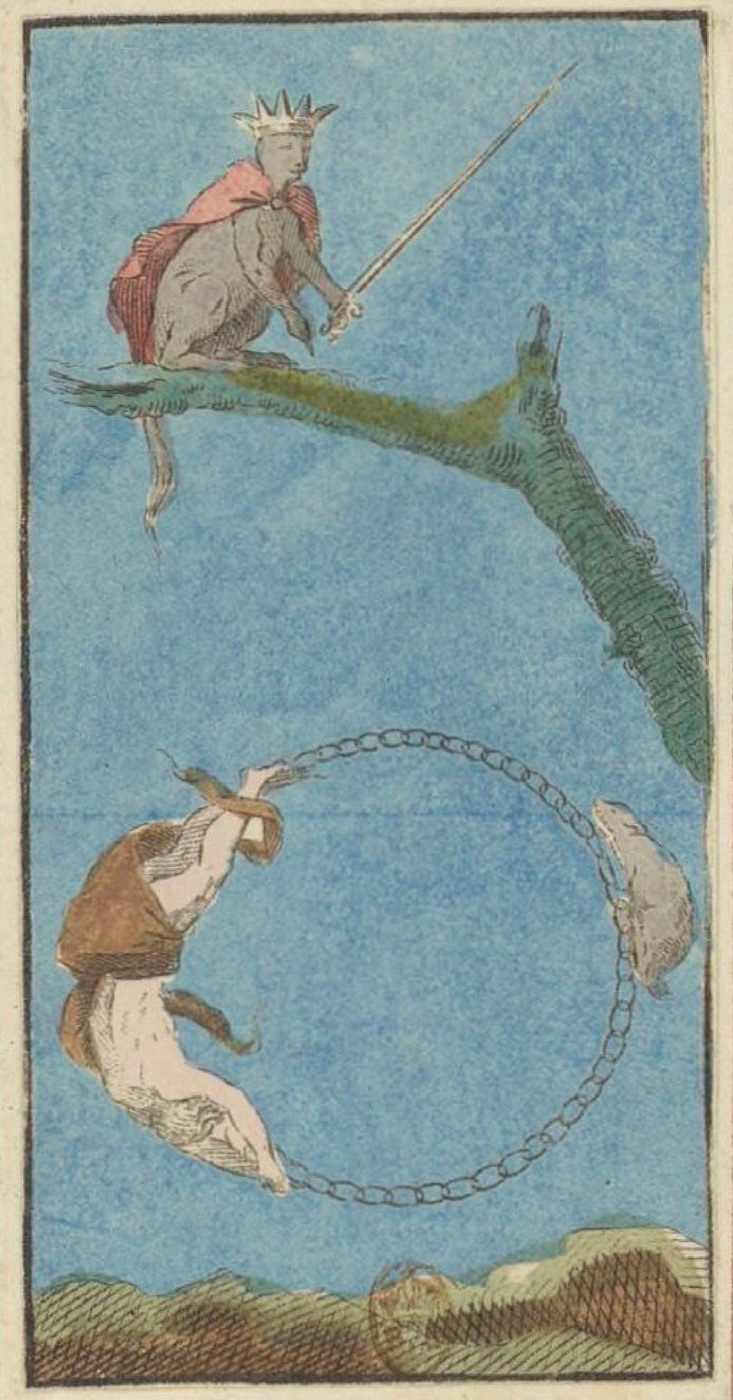 La Roue de Fortune, card 20 in the Grand Etteilla I deck, circa 1789