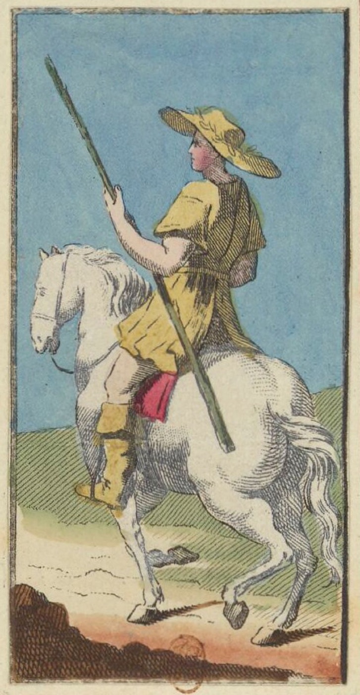 Knight of Wands, card 24 in the Grand Etteilla I deck, circa 1789