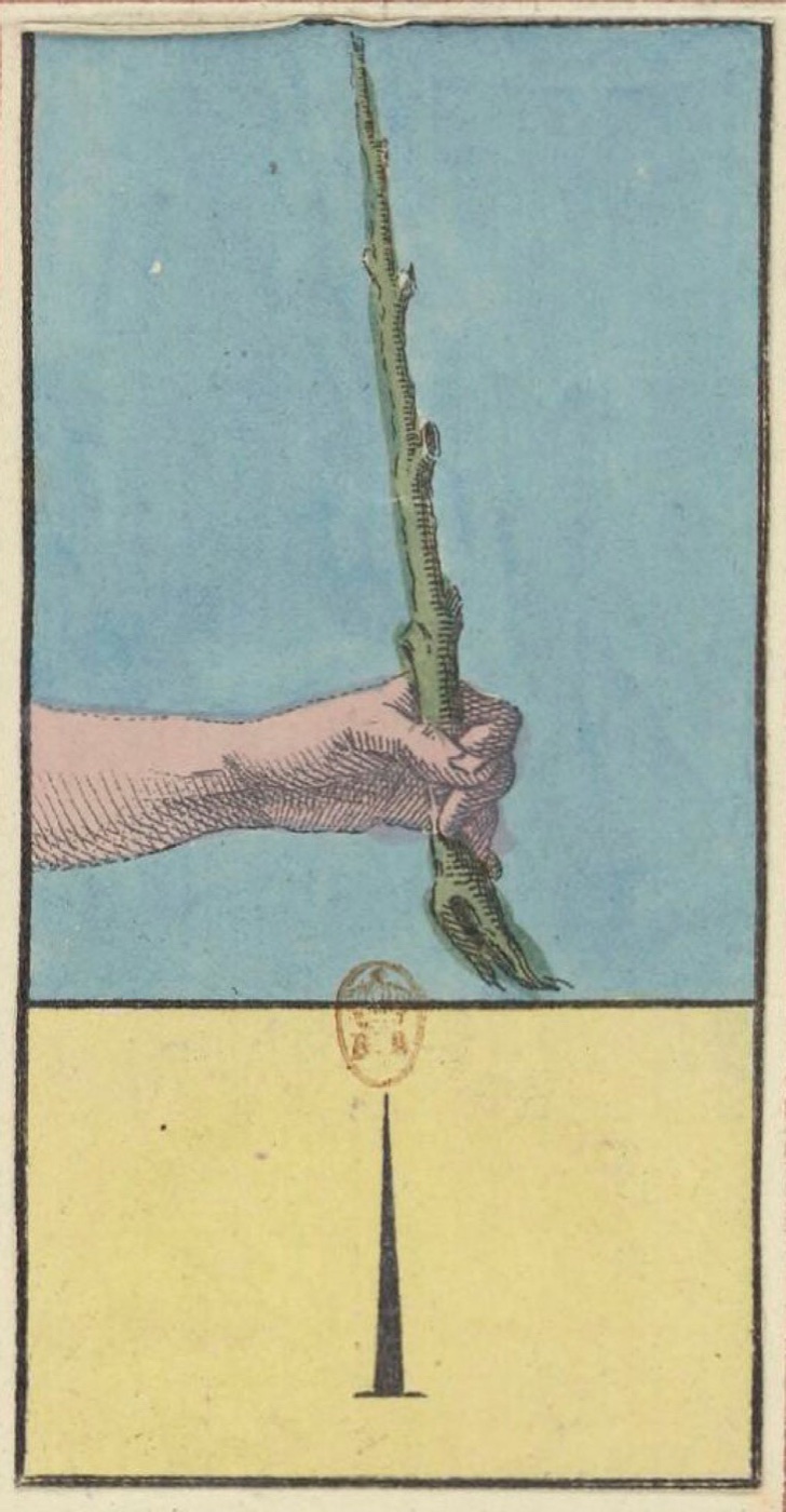 Ace of Wands, card 35 in the Grand Etteilla I deck, circa 1789