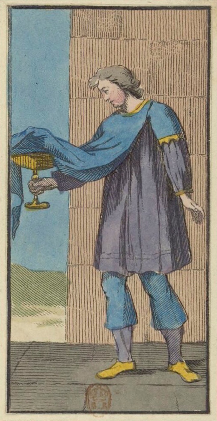 Page of Cups, card 39 in the Grand Etteilla I deck, circa 1789