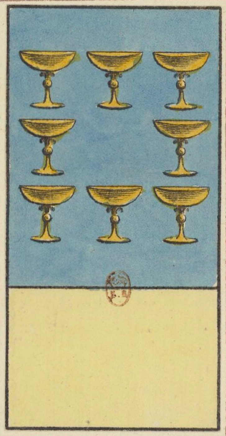 Eight of Cups, card 42 in the Grand Etteilla I deck, circa 1789