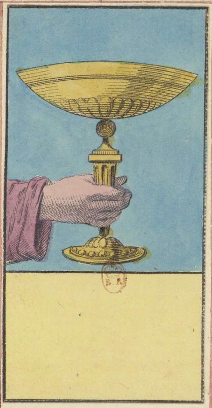 Ace of Cups, card 49 in the Grand Etteilla I deck, circa 1789