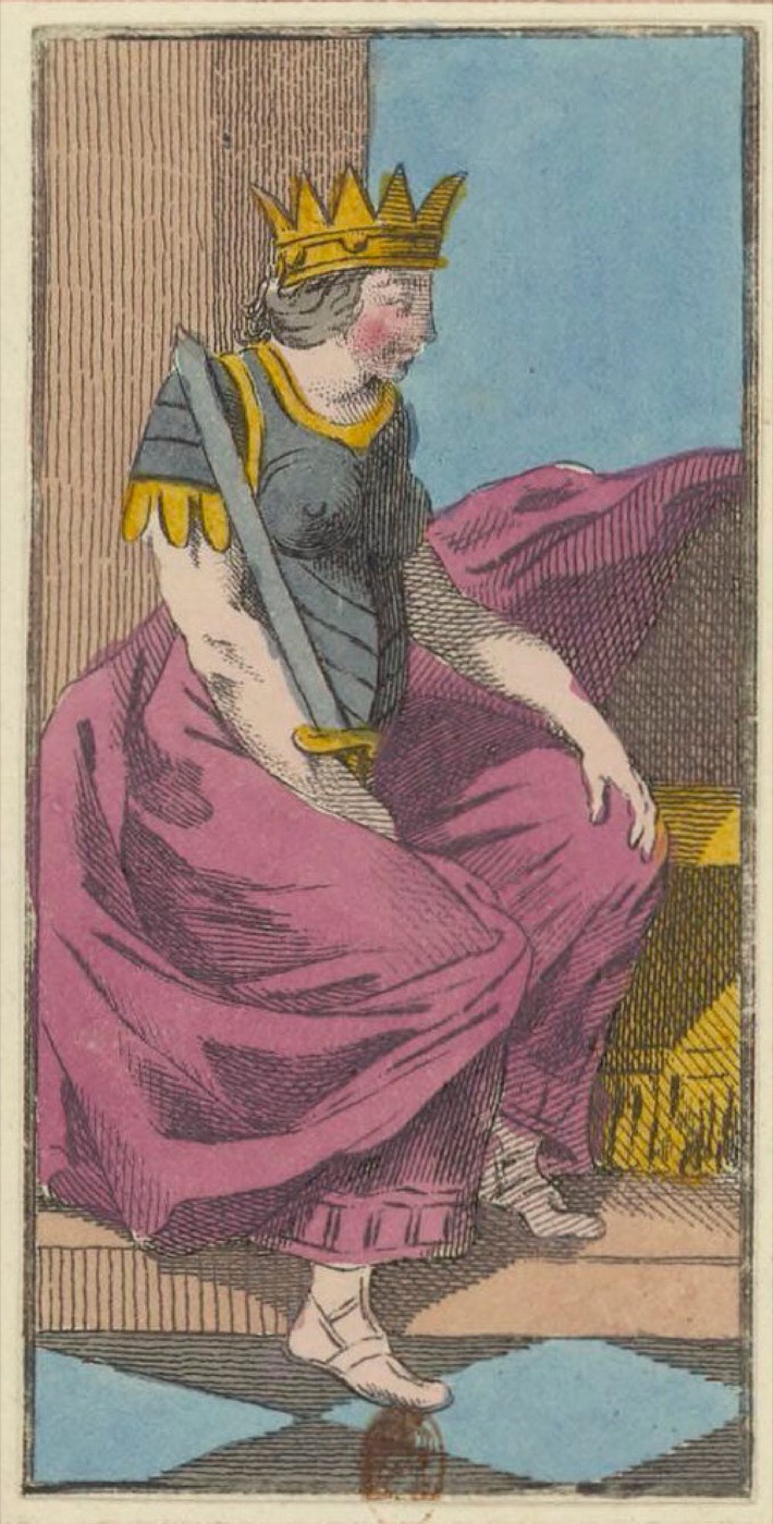 Queen of Swords, card 51 in the Grand Etteilla I deck, circa 1789