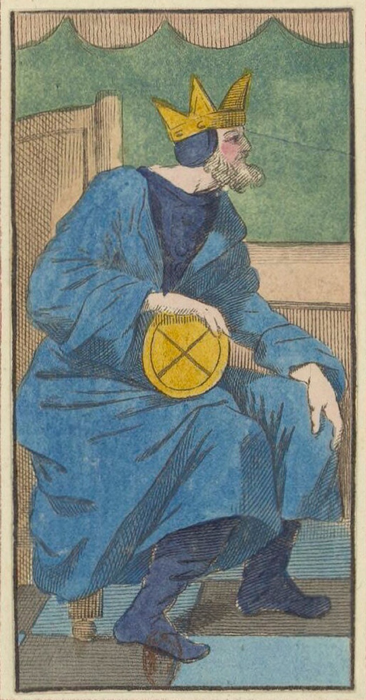 King of Coins, card 64 in the Grand Etteilla I deck, circa 1789