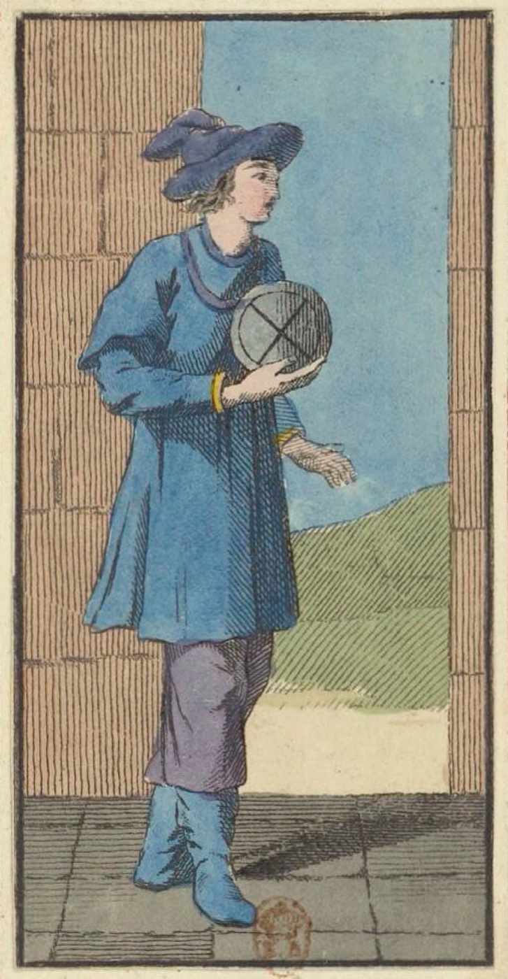 Valet of Coins, card 67 in the Grand Etteilla I deck, circa 1789
